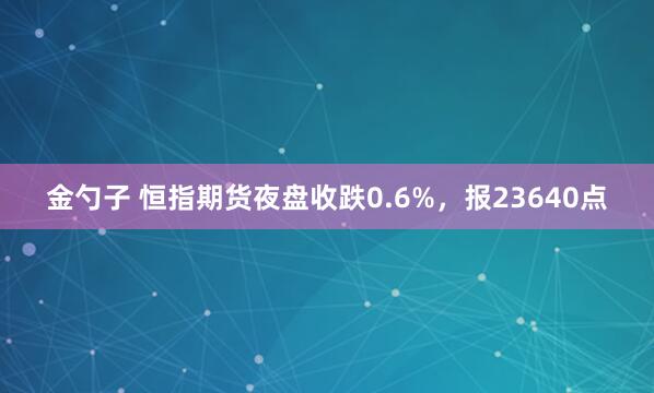 金勺子 恒指期货夜盘收跌0.6%，报23640点