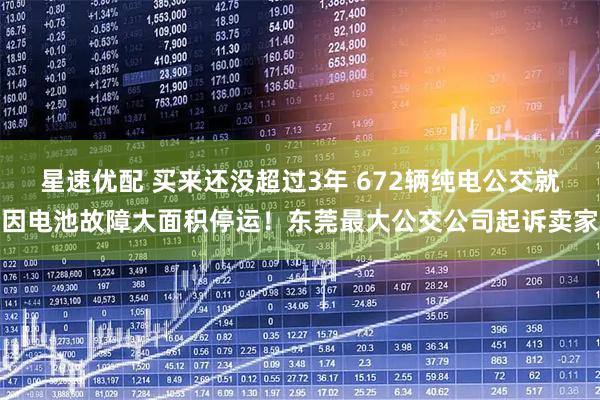 星速优配 买来还没超过3年 672辆纯电公交就因电池故障大面积停运！东莞最大公交公司起诉卖家